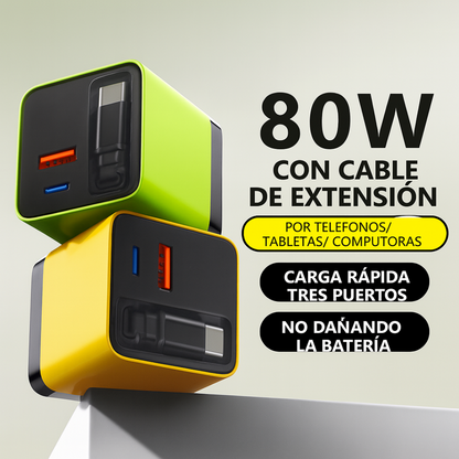 Cargador Rápido 3 en 1 Retráctil