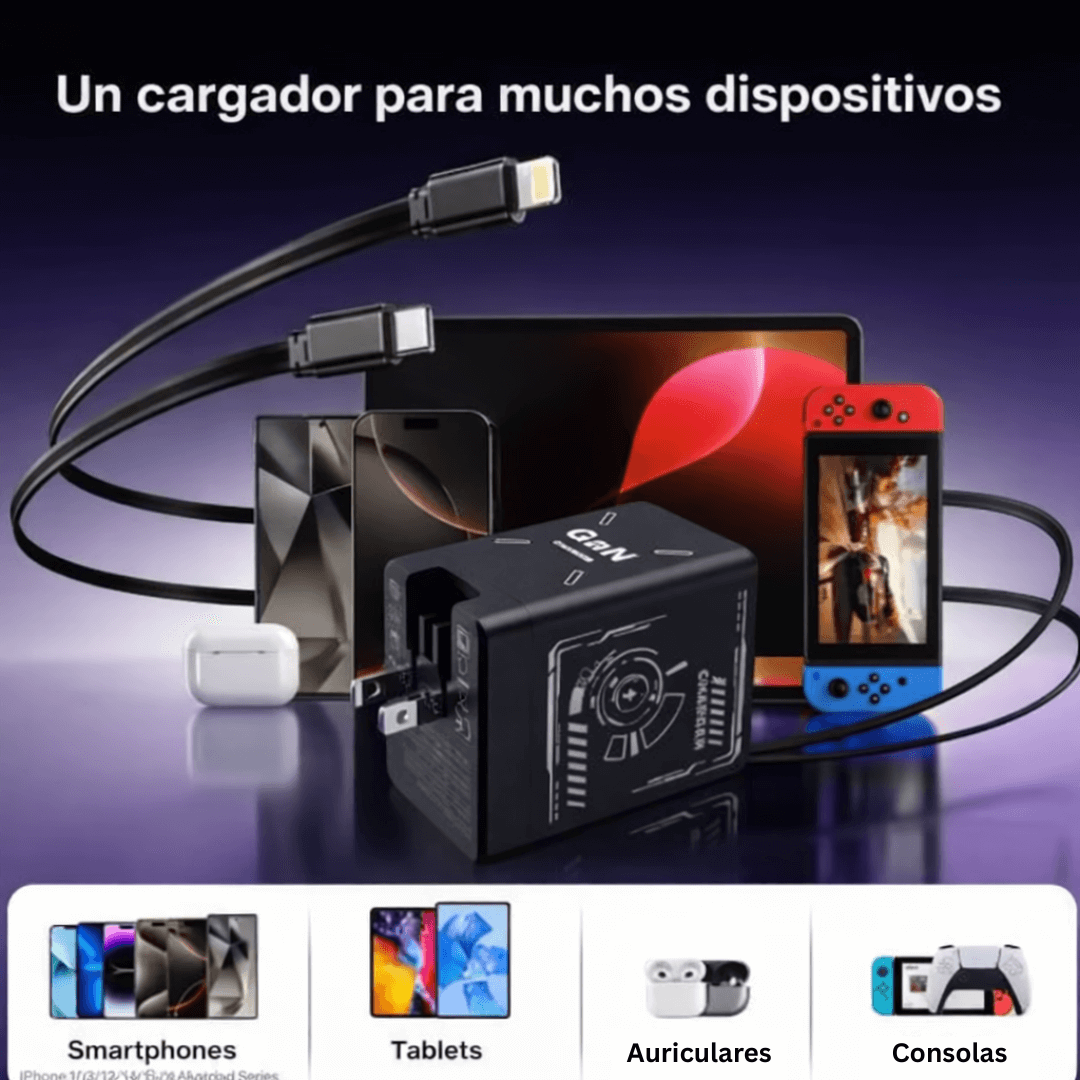 Cargador Rápido 2 en 1 Retráctil