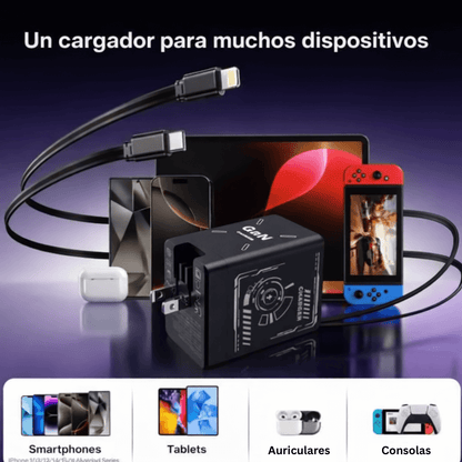 Cargador Rápido 2 en 1 Retráctil