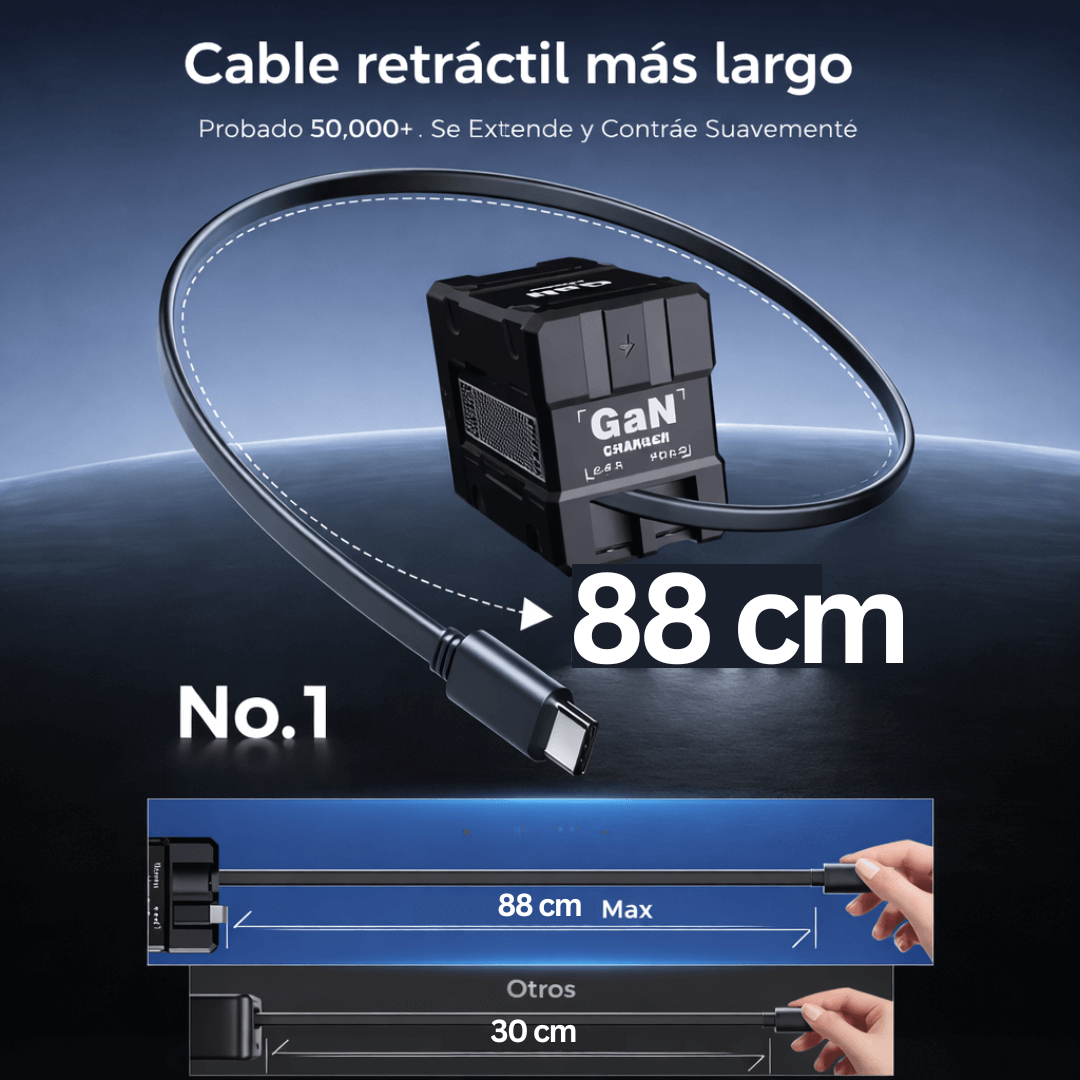 Cargador Rápido 2 en 1 Retráctil