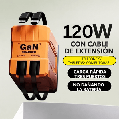 Cargador Rápido 2 en 1 Retráctil