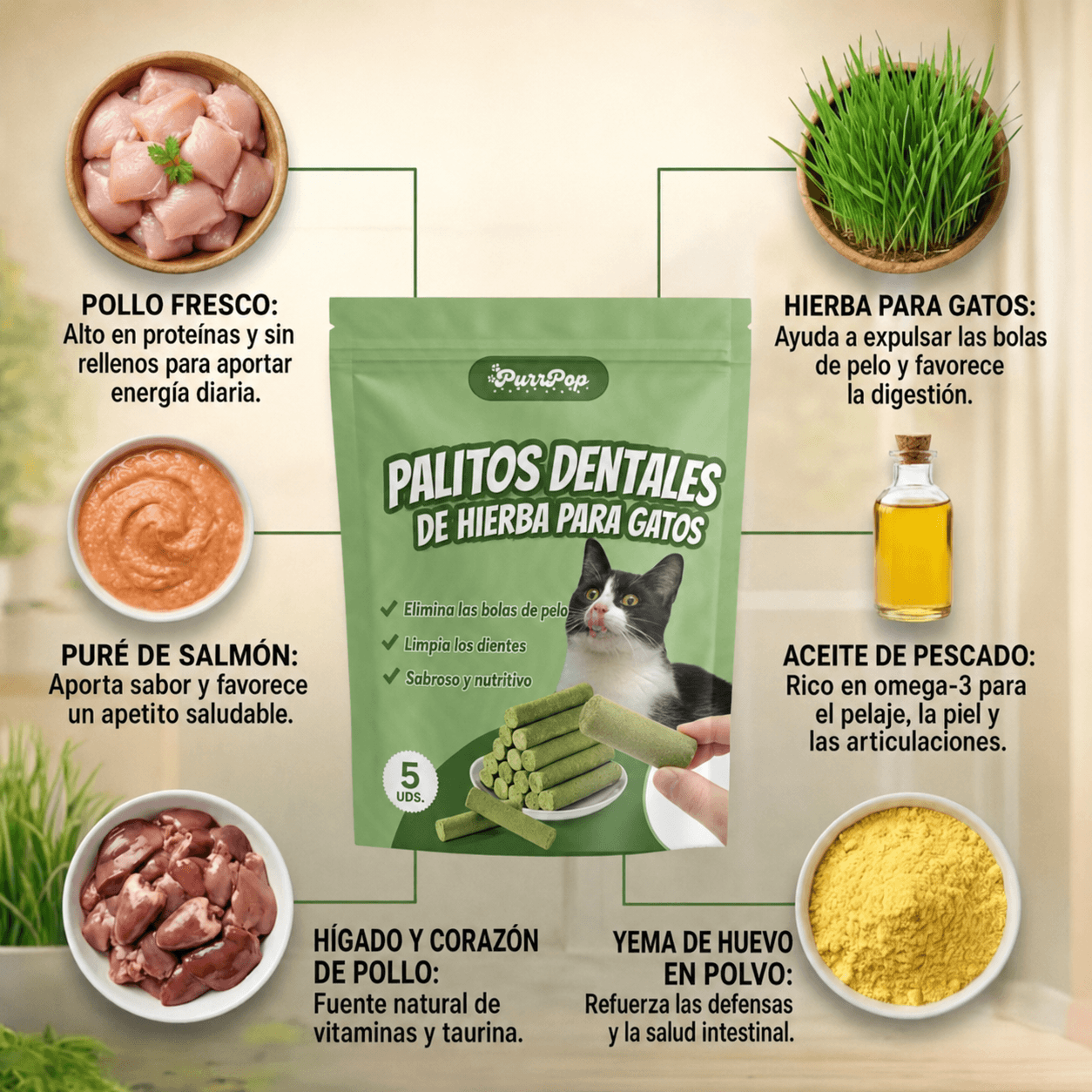 Palitos para gatos