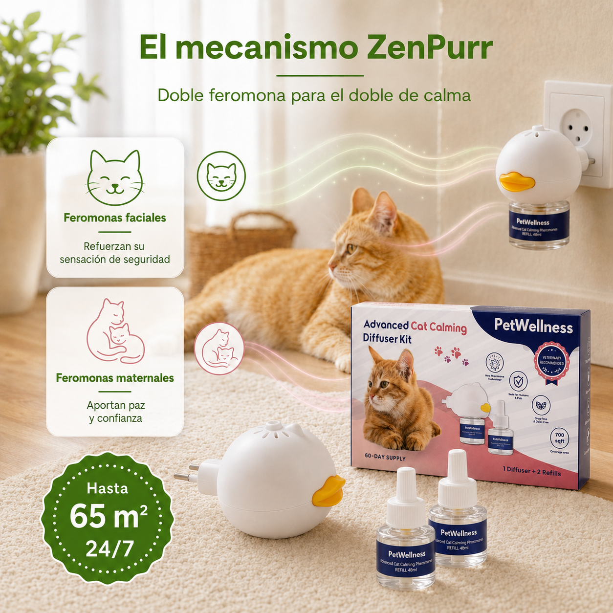 Difusor relajante gatos