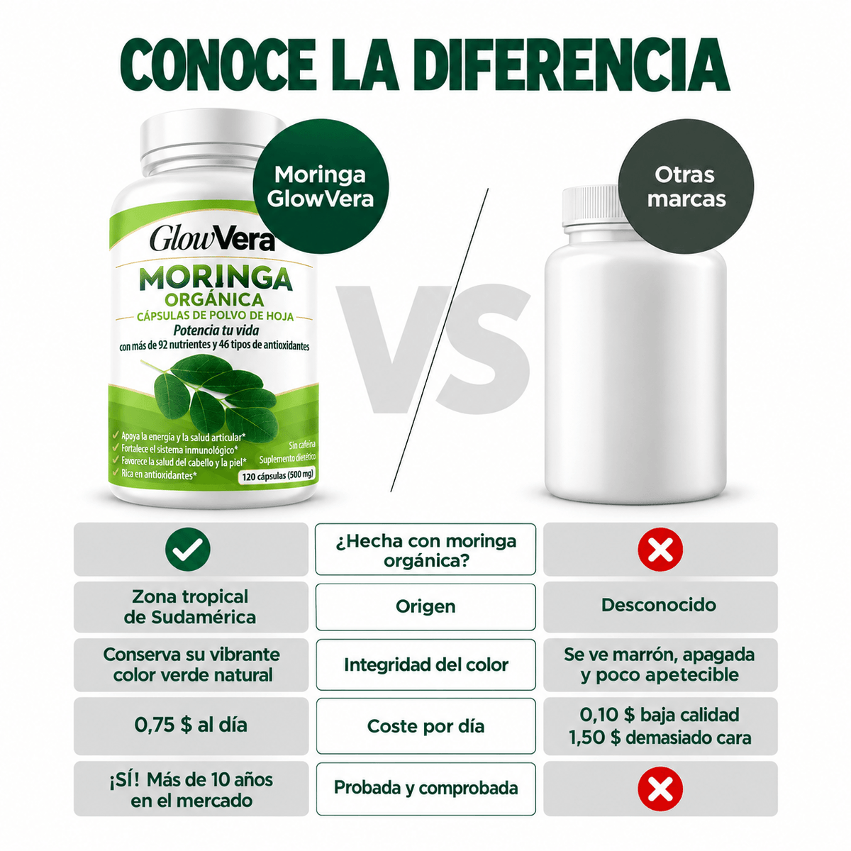 Hoja de moringa pura